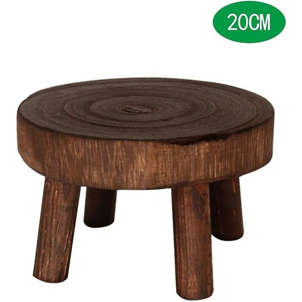Mini luonnollinen puinen pyöreä jakkara, kukkaruukun pidike, puutarhajakkara, - 3,5\" pitkä ruskea