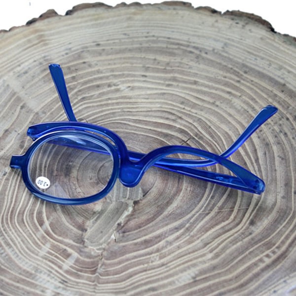 Ensidiga sminkglasögon för kvinnor Vikbara vridbara sminkläsglasögon för kvinnor Ögonmakeupverktyg svart ram glasögon power 350