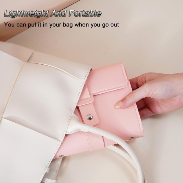 Øreringeholder Organizer med foldbart bogdesign Øreringe Bog Organizer, Bærbar Læder Rejse Øreringe Taske pink
