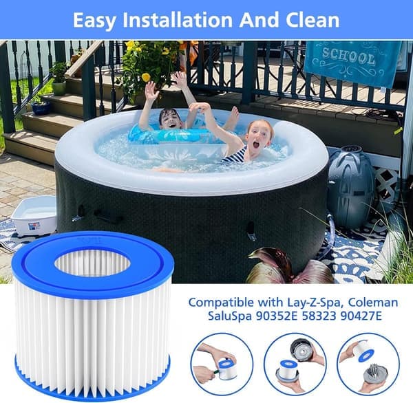Lay-Z-Spa Filter (VI), kompatibelt med alla Lay-Z-Spa bubbelpooler 6pcs
