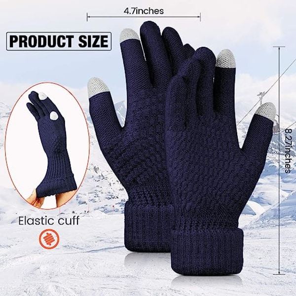 4 par Dam Vinter Touch Screen Handskar Varm Fleece Fodrad Kni szq