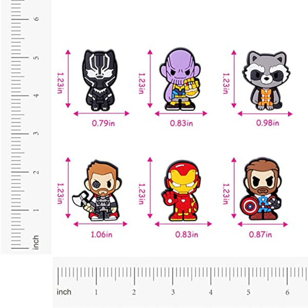 Marvel 42 stk Shoe Charms, Crocs Charms Crocs Accessories for Gir