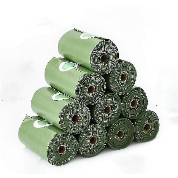 Nedbrytbar soppåse for husdjur Epi Miljöbeskyttelse Hundbajspåse Hundbajspåse soppåse Husdjursmateriale (grøn Smaklös 8 volymer) zdq