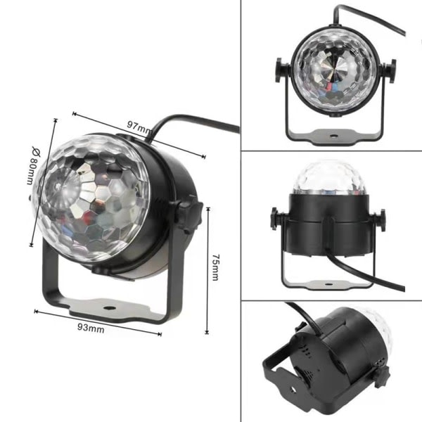 Discokula LED-festlampe med 7 farger RGBP 1,2 m USB-kabel og fjernkontroll for fest jul barn