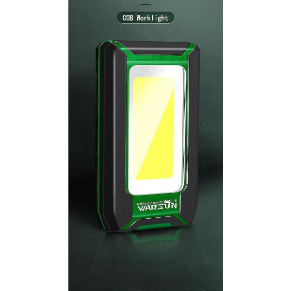 Campingljus lyktor led arbetslampa bärbar USB uppladdningsbar power magnetiska bärbara spotlights grön CDQ