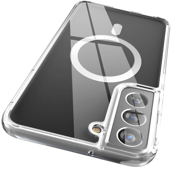 Sisäänrakennettu genomskinlig baksida För Samsung Galaxy S22 Plus case, magneettinen phone case Yhteensopiva Magsafe-laddning och tillbehör