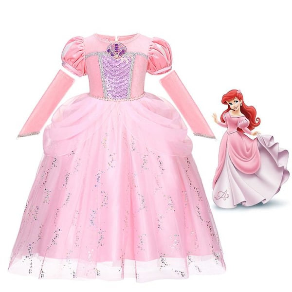 Disney Tytöt Pieni Merenneito Ariel Viehätys Prinsessa Mekot Cosplay Lapset Puku Karnevaali Juhla Lapset Halloween Pukeutuminen Vaatteet V 2T (tag100) Ariel 7