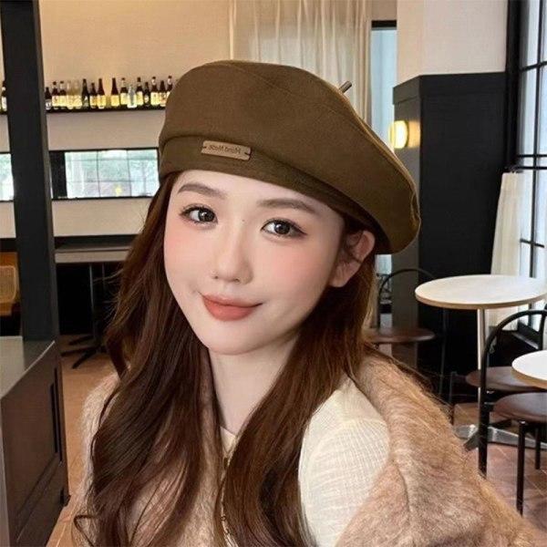 Puuvilla Naisten Baretti Talvi Hatut Syksy Talvi Katu Oktagon Beige onesize