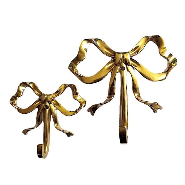 Bow Hook Simple Hanger Gold Clothes Hooks Bow-shaped Wall Hook Wall-mounted Clothes Hook Bathroom Wall Hook, B
