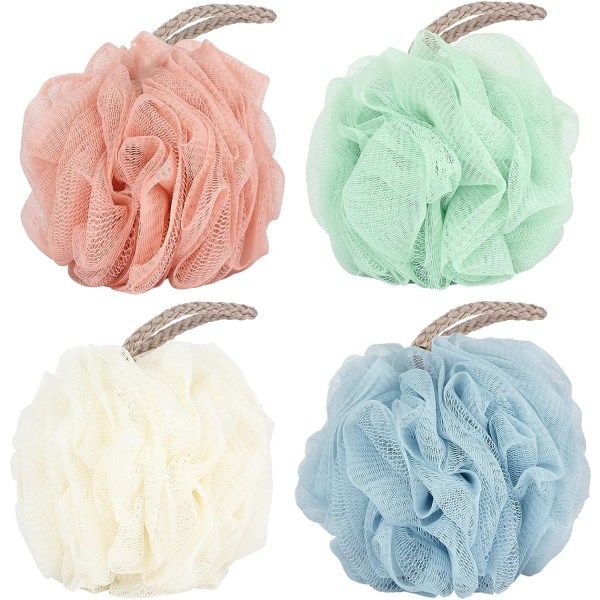 Badeluffasvampe Loofa 50g net 4 ensfarvede