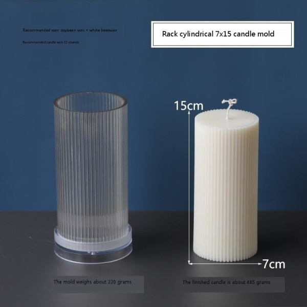 Ljusformar ljus stearinljus DIY gjutformar i silikonform YKE55016 stativ cylindrisk 7x15 YKE55016 stativ cylindrisk 7x15