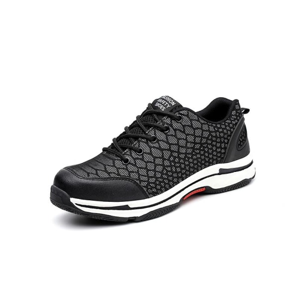 Sneakers för män Andas lätta ståltå säkerhetsarbetsskor 2D538 Black 48
