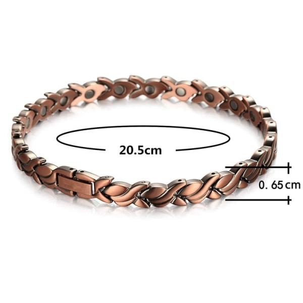 Lenkearmbånd for kvinner, elegant magnetterapiarmbånd i rent kobber