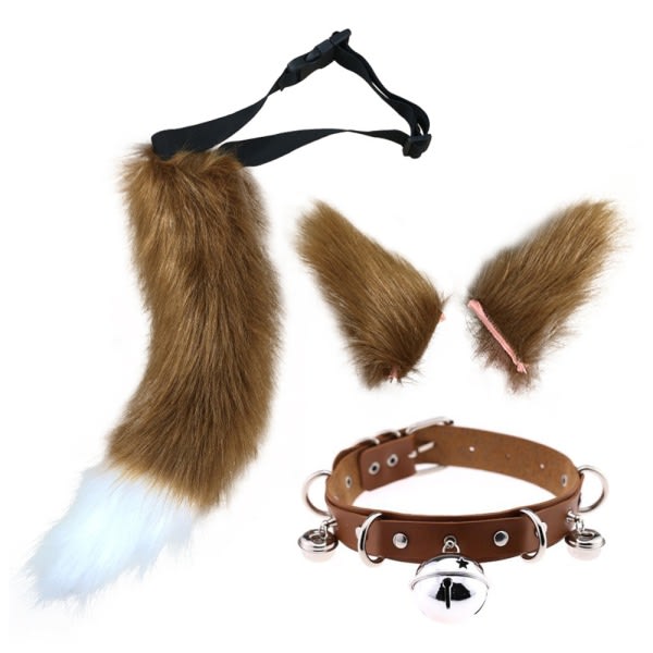 CDQ Cat Ears and Tail Set Vuxenöron Tail Kit Fuskpäls Svans för