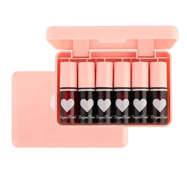 6 färger Lip Tint Stain Set Korean Lip Gloss Lip