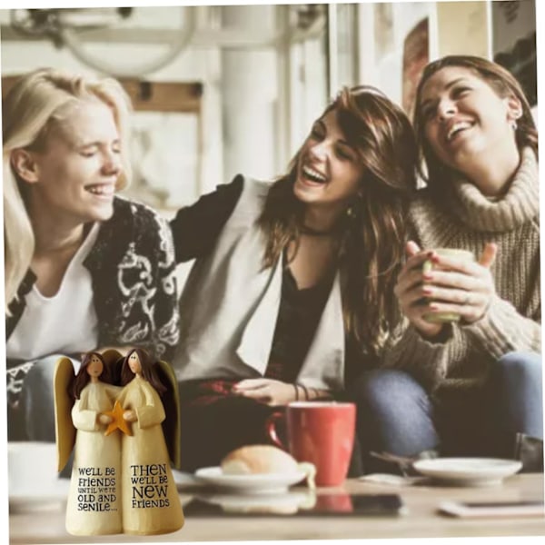 Sisters Forever Enkeli Sydän - Ystävyysenkeli Figuriini, Forever Sisters ja Parhaat Ystävät Patsas, 2 Tyttöä Enkeli Veistos Kotiin
