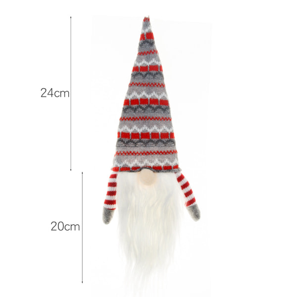 1-delad jul-europeisk och amerikansk stickad ull Ansiktslös hattöverdrag för äldre skäggiga (stil 2)