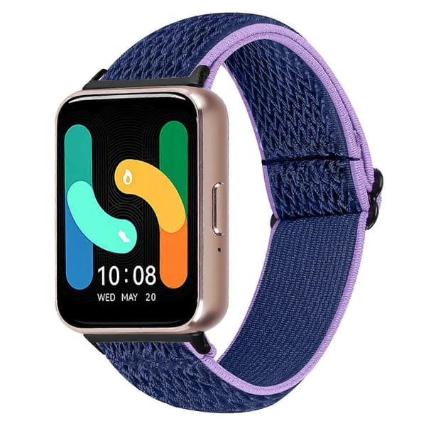 Vævet Armbånd i Elastisk Materiale til Samsung Galaxy Fit3 SM-R390, Sort Kobling Style L
