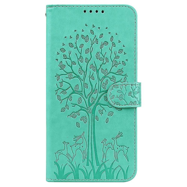 Yhteensopiva iPhone 11 Pro Max -kotelo Nahkakuori Kotelo Coque - Vihreä puu ja peura null none