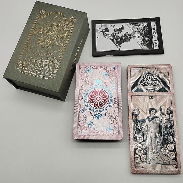 Klassiske guldfolie vandtætte tarotkort med magnetæske som specialgave Rose pink zdq