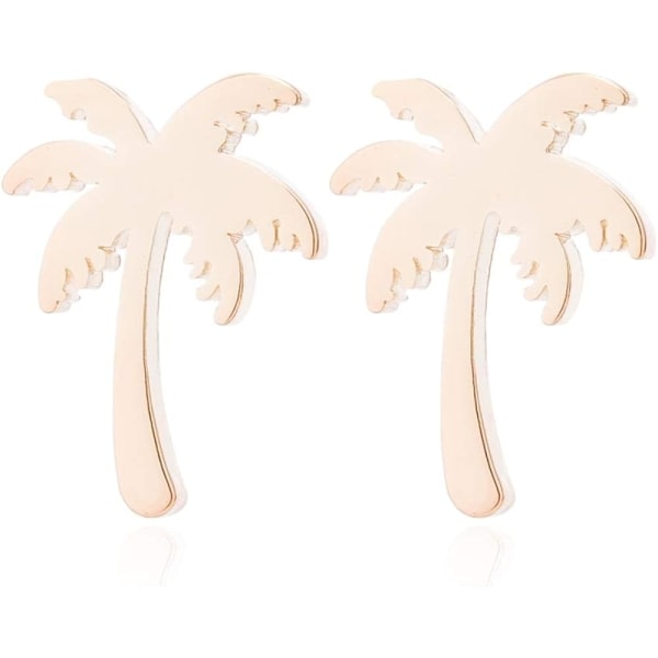Heyone rustfrit stål Tiny Beach Palm Tree Stud øreringe sommerferie smykker