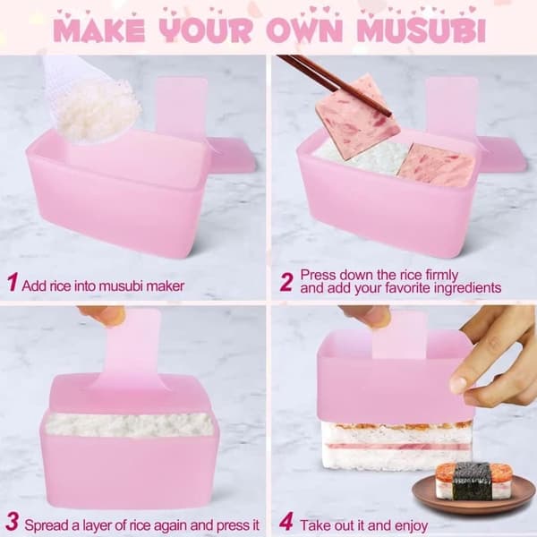 Onigiri Form - 3-pack Musubi Press Maker Triangulär Risbollsform - Barn Lunch Bento och DIY Hemma