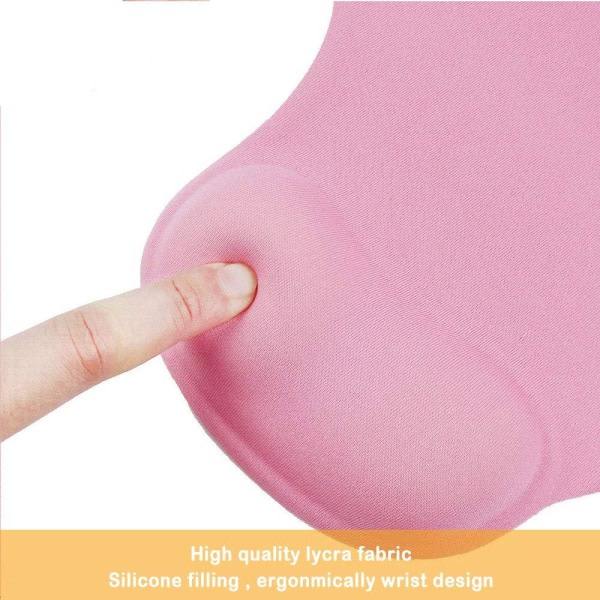 Kontorsmusmatta med gelhandledsstöd - Ergonomisk spelbordsmusmatta handledsstöd - Design spelmatta gummibas för bärbar dator (01Pink)