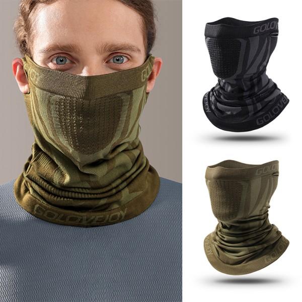 CDQ Termisk ansiktsbandana masköverdrag Nackvärmare Damask Gul