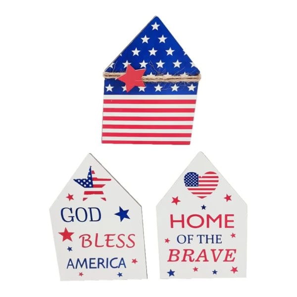 CDQ House Ornaments 3st Desktop Independence Day Sign Plaque