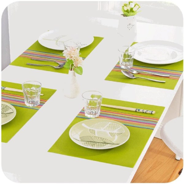 Underlägg Set med 6 färgglada ränder Underlägg Tvättbar Pvc