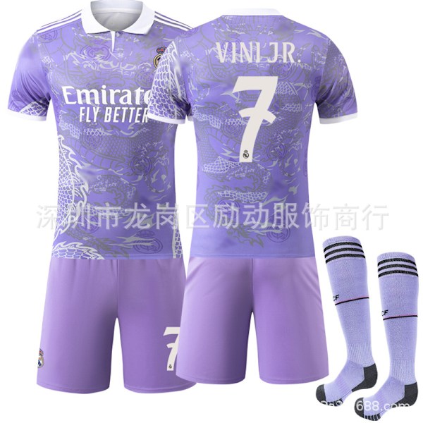 Gos- 2526 Special Edition Real Madrid Lila Drake Fodboldtrøje Sæt 7 VINI JR. 7 VINI JR. #22