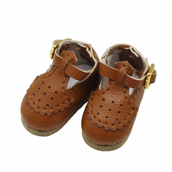 1 par dukkesko T-formede spennesko BRUNE brown