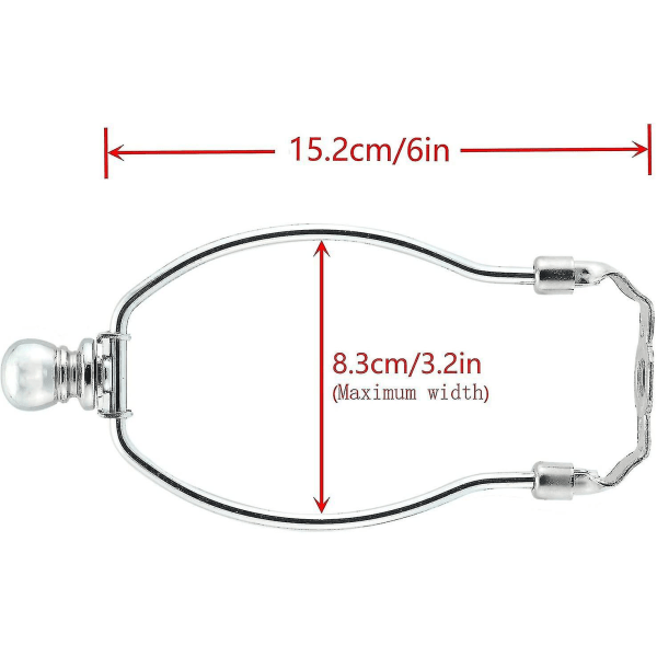 1-pakke 8/9/10 tommer lampeskærm Harpholder DIY belysningstilbehør Hornramme Lampskærm Beslag til bord-/gulvbelysning (sølv)（6 tommer）