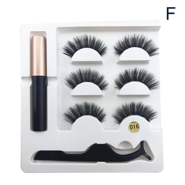 3D Faux mink magnetiska ögonfransar magnetiska set (eyeliner & Magneti blackF 16