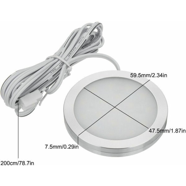 BSR 8-pack LED-spotlight för inomhusbruk 12V Diameter 59,5mm För VW T4 T5 Husbil Husvagn Kök Varm Vit 3000K