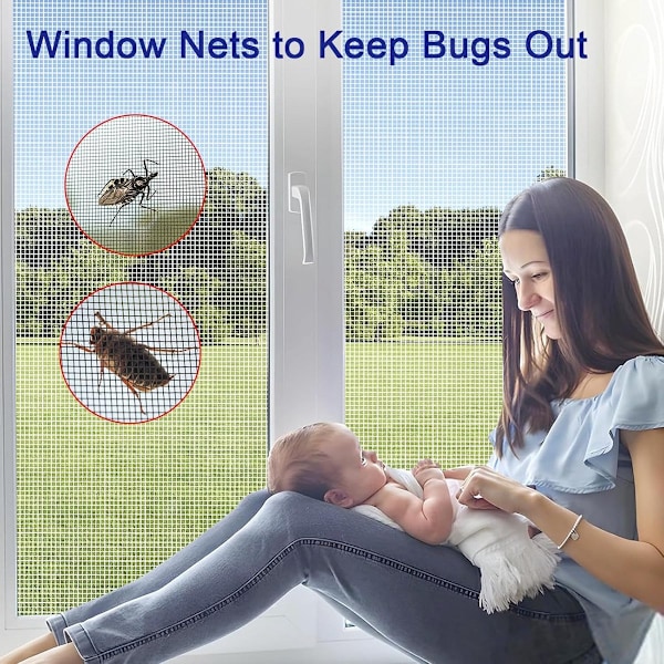 Replacement Net - Pets - 120 - 250 - cm - White - Scratch Resistant - Universal - Window Net - Insert Window Net - Fiberglass Window Net
