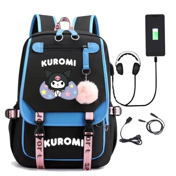 Kuromi reppu lapsille, reppuja, reppu 1 kpl sininen 3 blå 3
