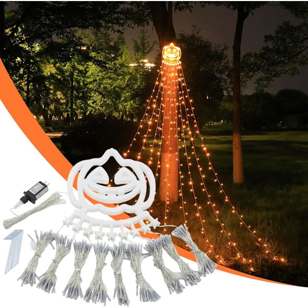 Vannfalllys, LED-lysslynger utendørs vanntette, Halloween vannfalllys, flerfargede slynger dekorasjonslys juledekorasjon, som