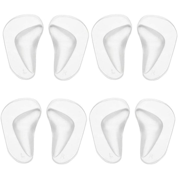 Gel Ortopædisk Flat Arch Support Indersåler Hälskydd (transparent) 4 par