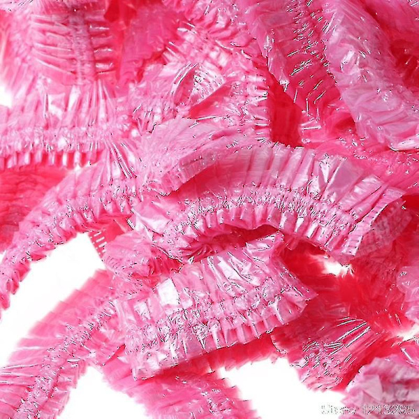 100 stk. gjennomsiktige engangs dusjhetter for frisørsalonger - rosa