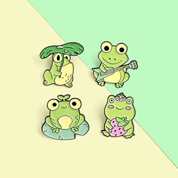 Svamp och groda hårda emaljnålar - Söt Kawaii Nature Outdoors Lapelnålar Badge Broschnålar för kvinnor