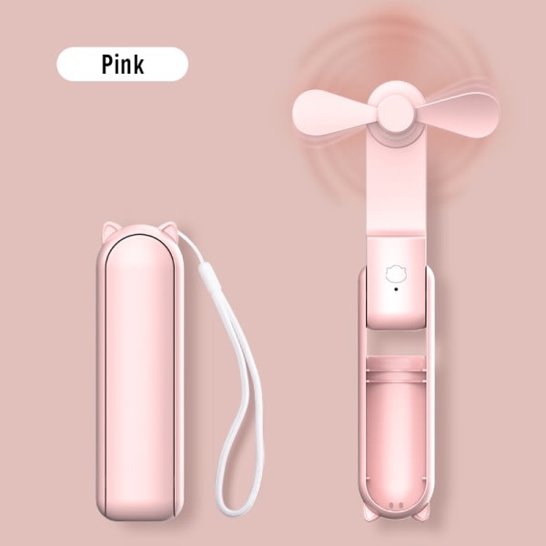 [2023Ny model] Bærbar håndholder lille fläkt Fuktighetsspray Minifläkt Udomhuskontorbord USB-opladning Liten Kipas Cat Pink--opgradering noSize