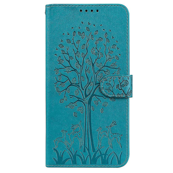 Kompatibelt Iphone 13 Pro Case Läderfodral Cover Etui Coque - Blue Tree And Deer null none