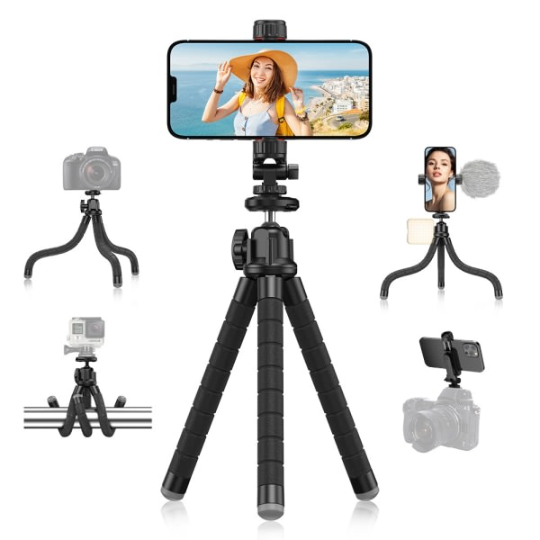 CDQ Högstyrka förlängbart Selfie Stick-stativ med fjärrkontroll Svart SvartCDQ