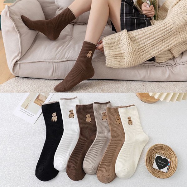 5 Par Mode Dam e L?nga strumpor Mjuk Andas Sport Multicolor 5 pairs