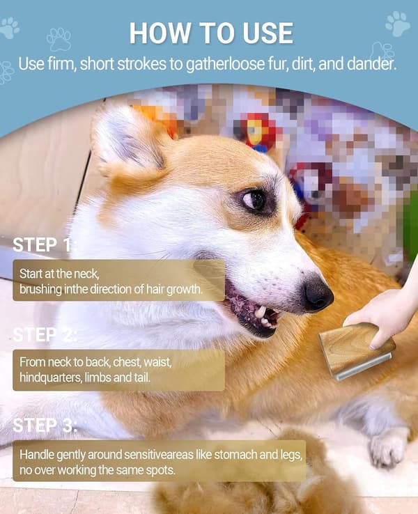 Trywise - Hunde- og kattebørste - trehåndtak - størrelse L
