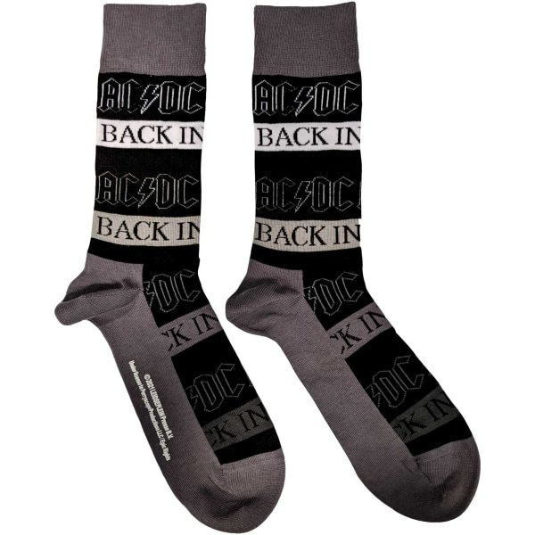 AC/DC Unisex Voksen Ryg i Sort Ankelstrømpe 7 UK-11 UK Sort/Grå/Hvid 7 UK-11 UK zdq