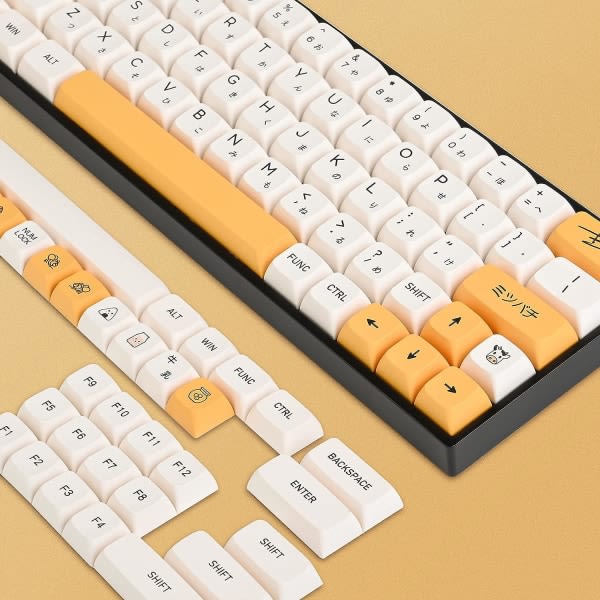 CDQ Honungsmjölk keycap 140 set lämplig för mekaniskt tangentbord speciellt sublimering keycap PBT material