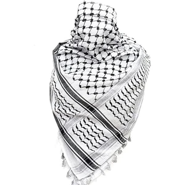 Palestina skjerf arabisk unisex halsdukar sjalar keffiyeh muslimer Svart Svart