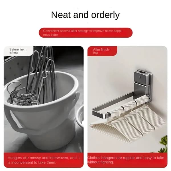 Towel Rack - Coat Rack - Hanging Coat - Towel Holder - Foldable - 90 Degree Foldable - Wall Mounted - Home - Grey